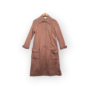 Vintage Gino Paoli Italy Wool Long Knit Coat Cardigan Sweater Capsule Mauve 14